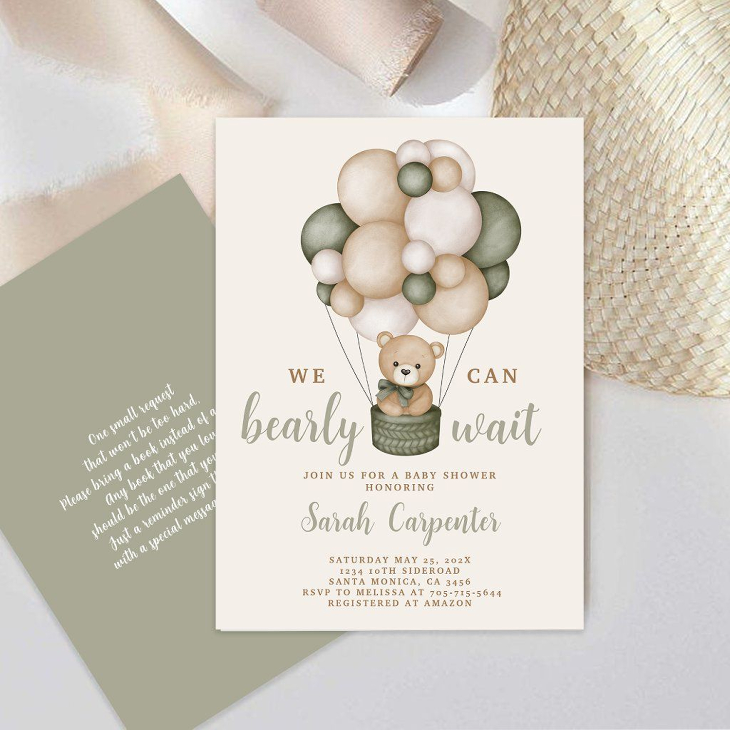 Invitación Baby Shower Osito